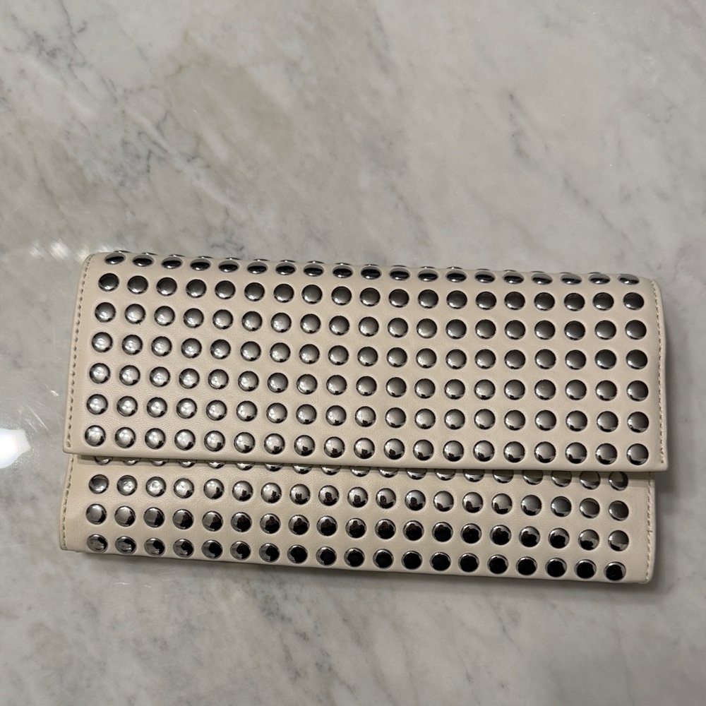 Loeffler Randall Beige Studded Wristlet